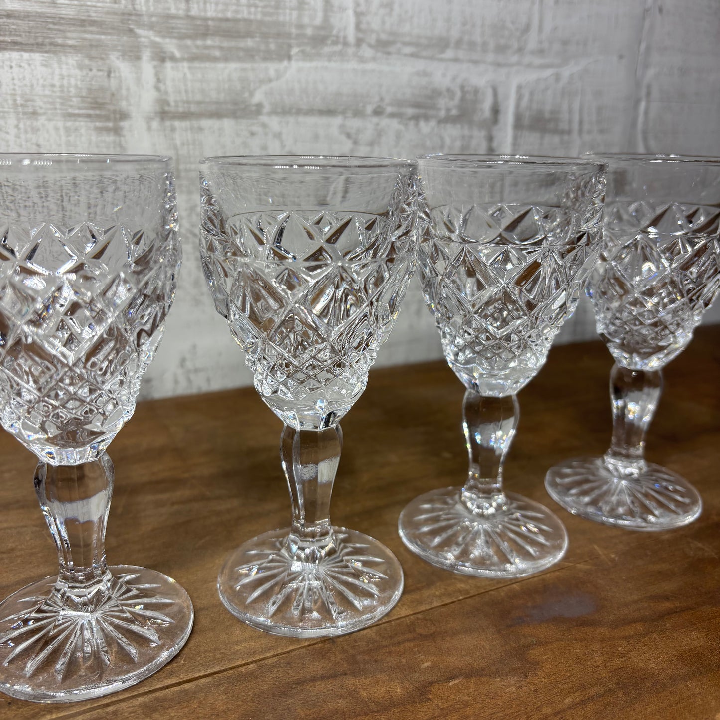 Christopher Stuart Regency Goblet Water Wine Crystal Glasses Set Of 4