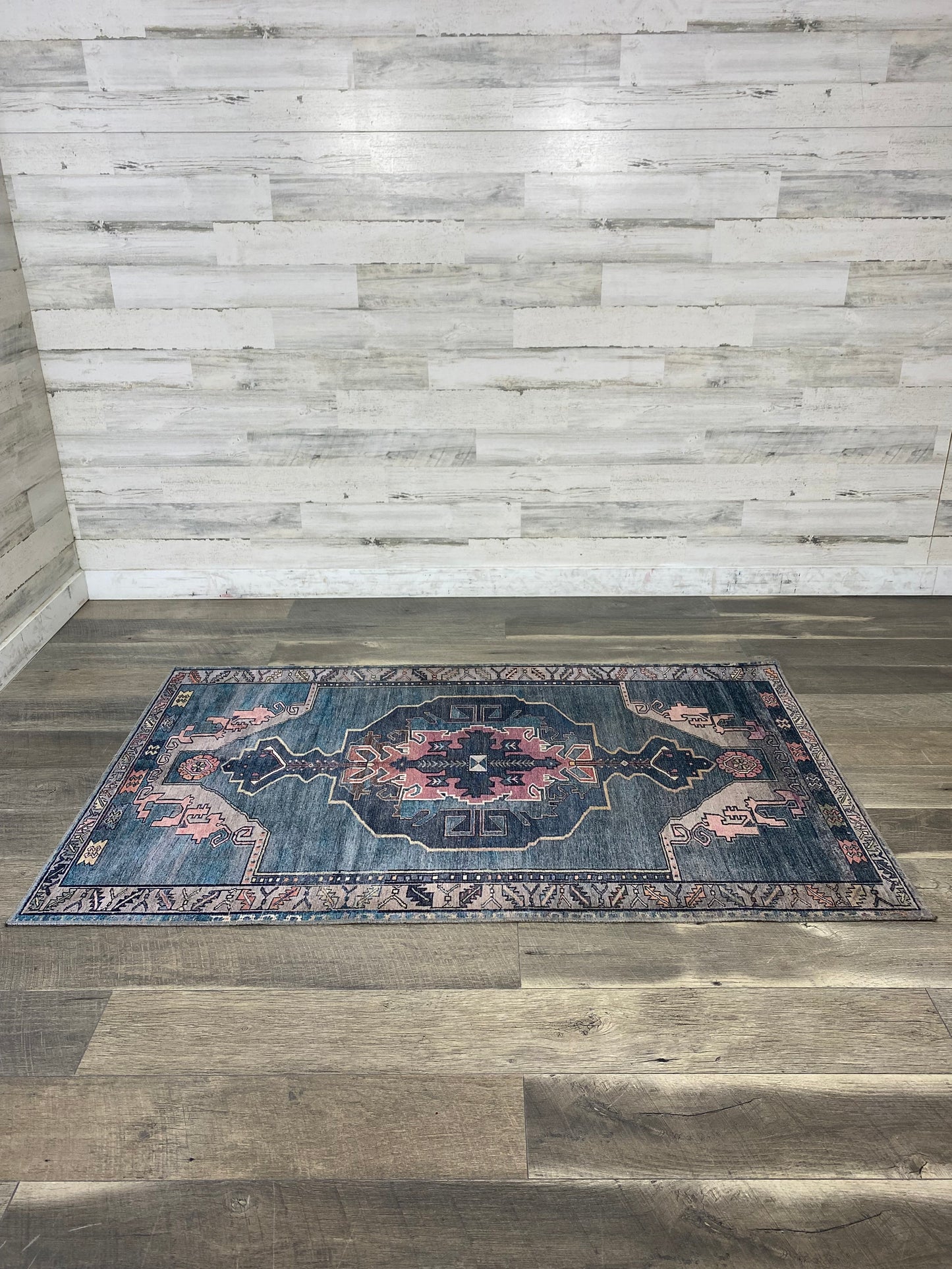 Pink & Blue Boho Rug 5x3