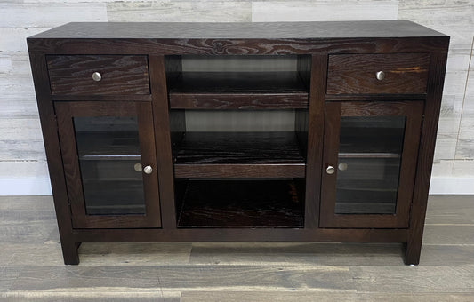 Dark Wood TV Stand Buffet Cabinet