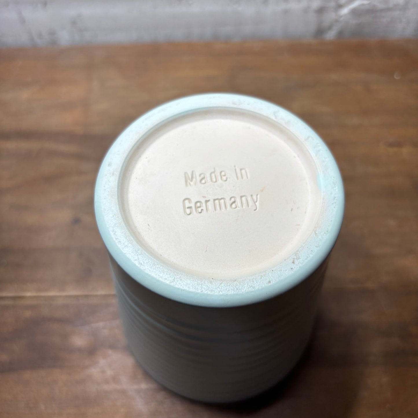 Mint Green Ribbed Made In Germany Pot