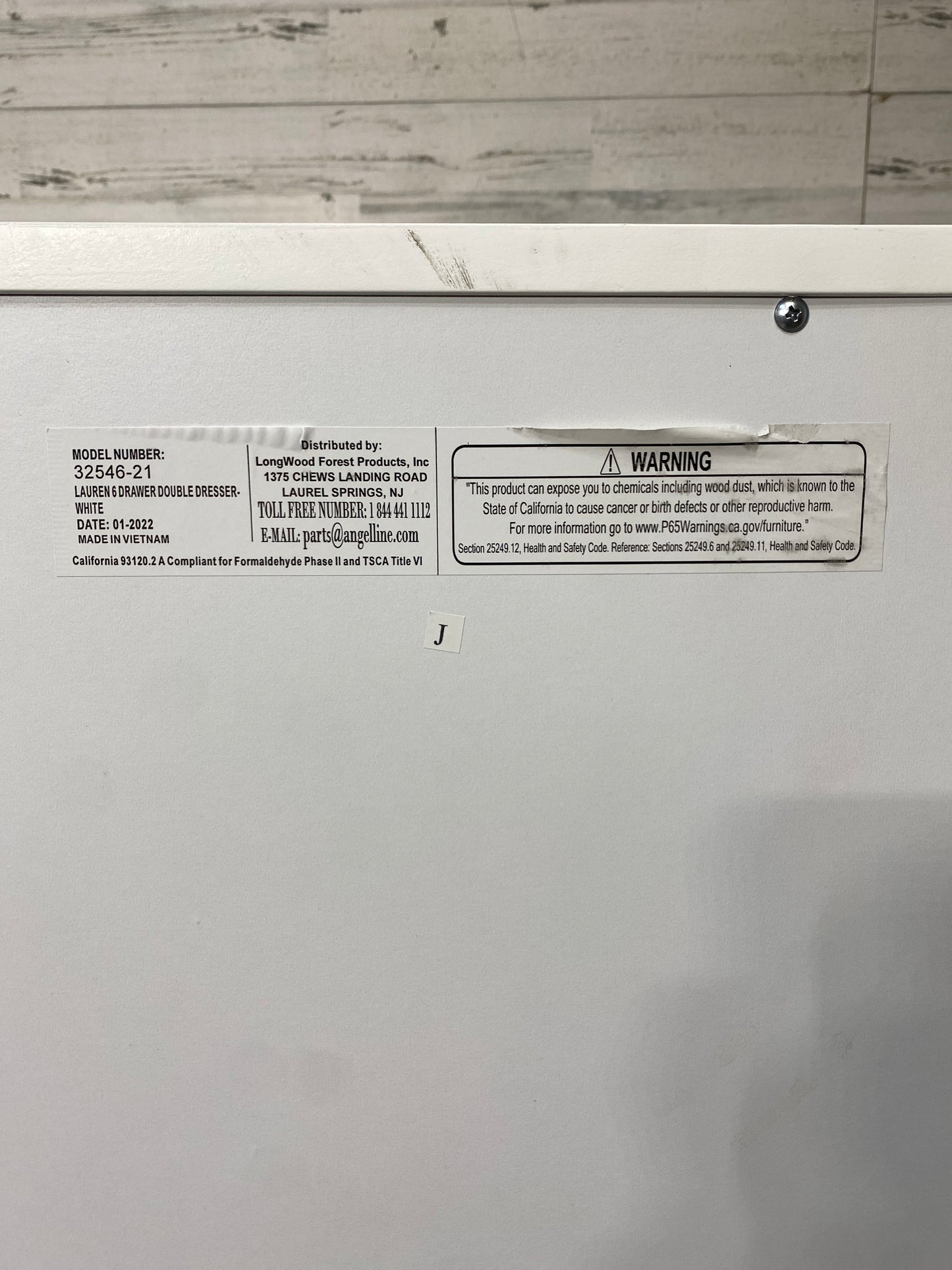 Modern White 6 Drawer Dresser