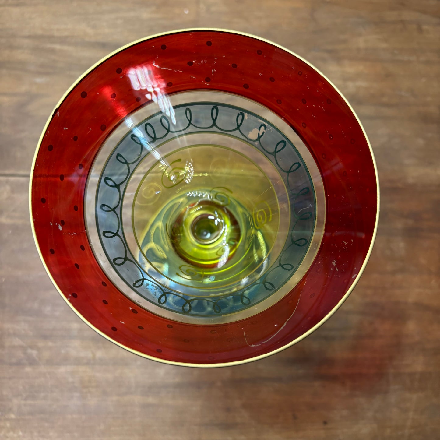 Festive Hand Painted Martini Glass