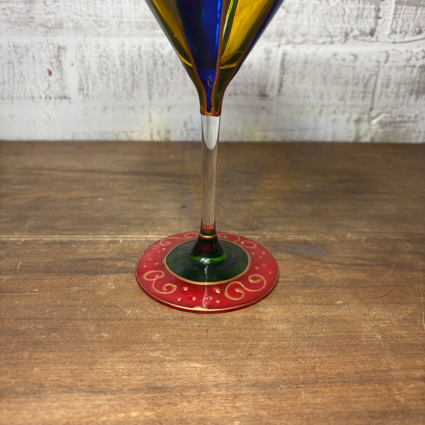 Vintage Hand Painted Martini Glass