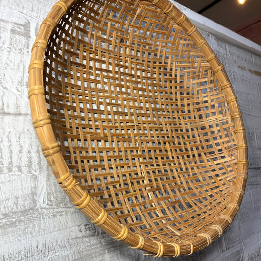Mid Century Large Woven Wicker Wall Decor