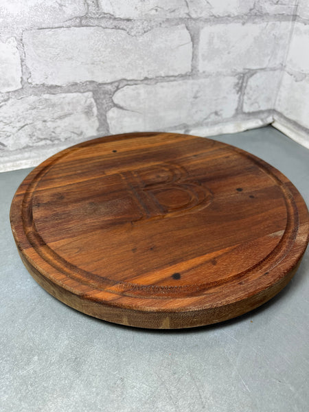 Round Walnut “B” Cutting Board/ Trivet