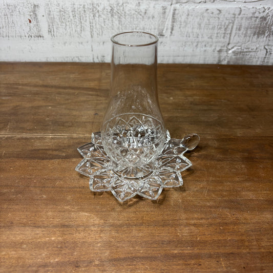 Vintage Federal Glass Hurricane Candle Holder