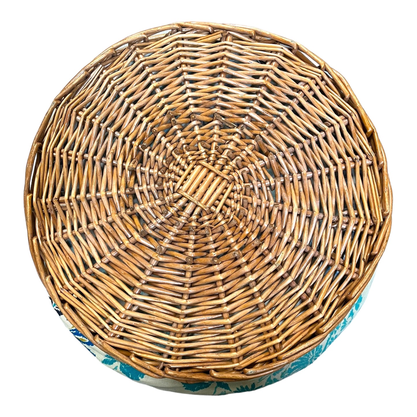 Wicker Lined Round Shallow Basket