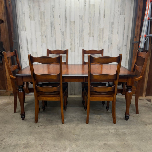 Wood Farmhouse Dining Set Table with 6 Chairs