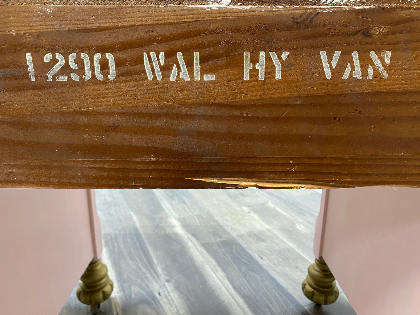 Pink & Gold Antique Vanity Desk & Mirror