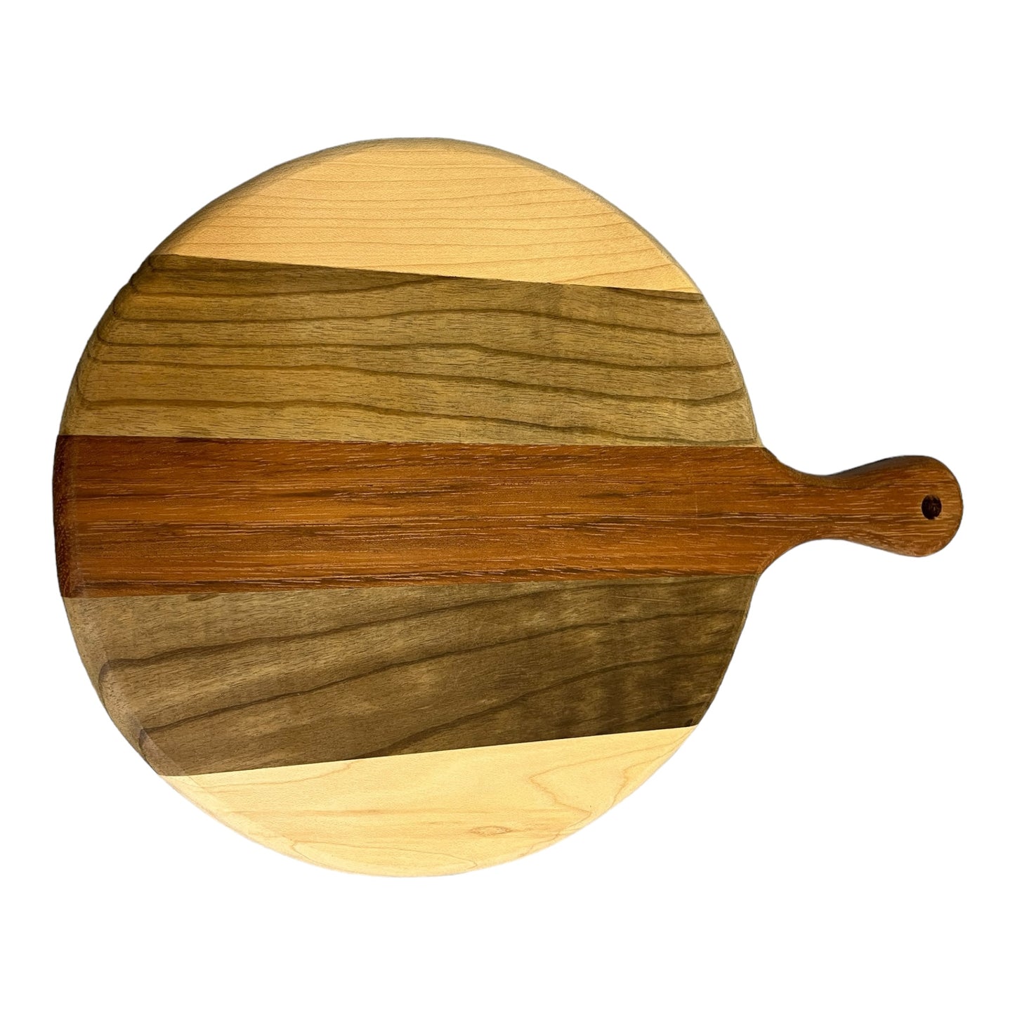 Modern Round Wood Cutting/ Charcuterie Board With Handle