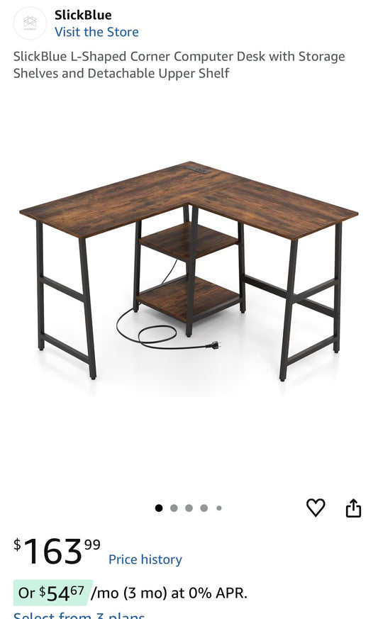Brand New In Box L Shape Desk