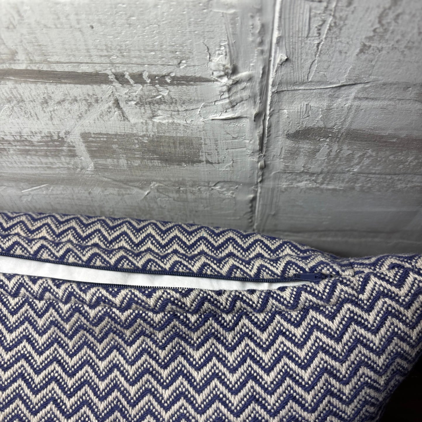 Navy Chevron Throw Pillow