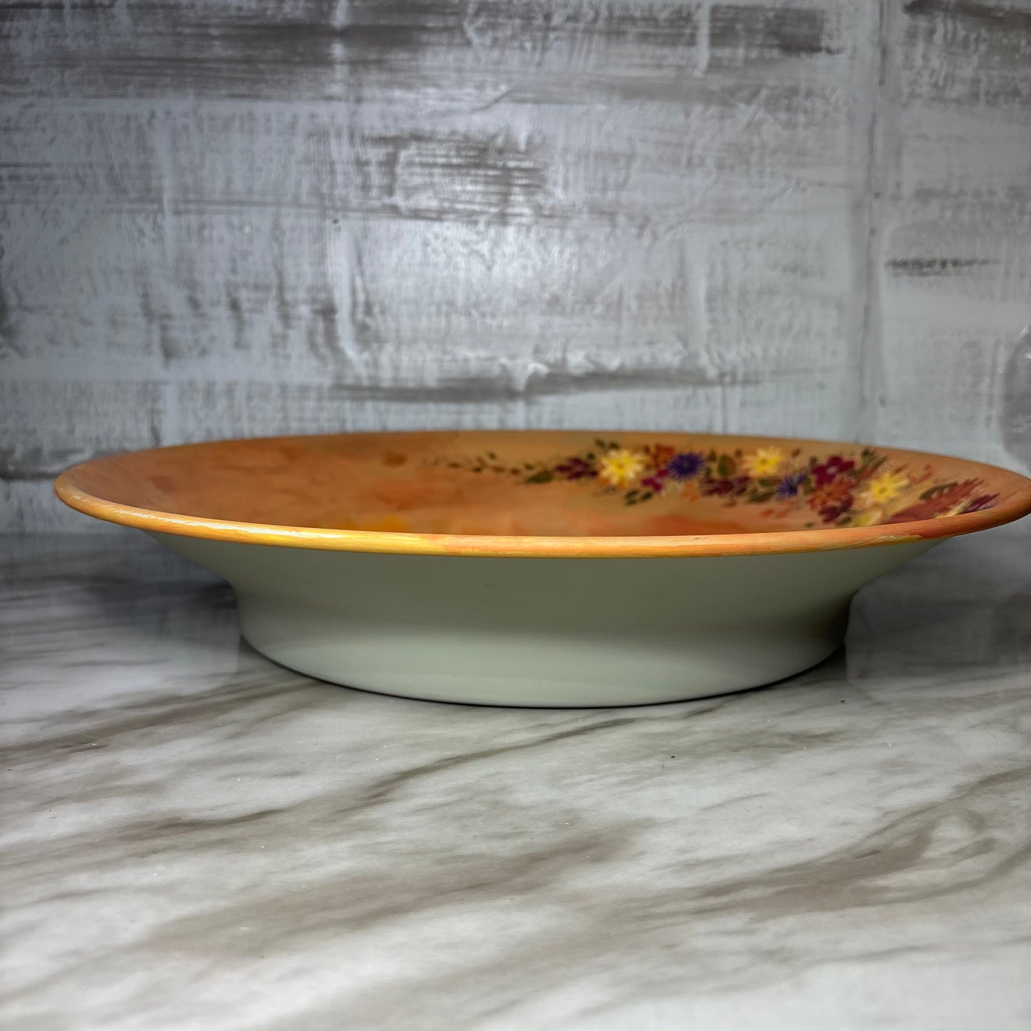 Large Fall Themed Hand Painted Metal Bowl/ Tray