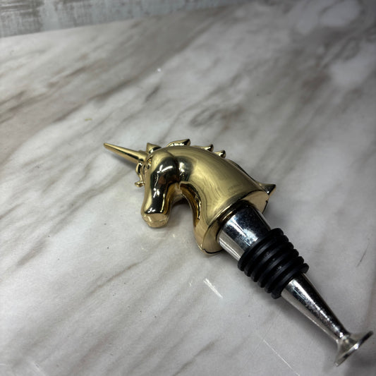 Gold Unicorn Bottle Stopper