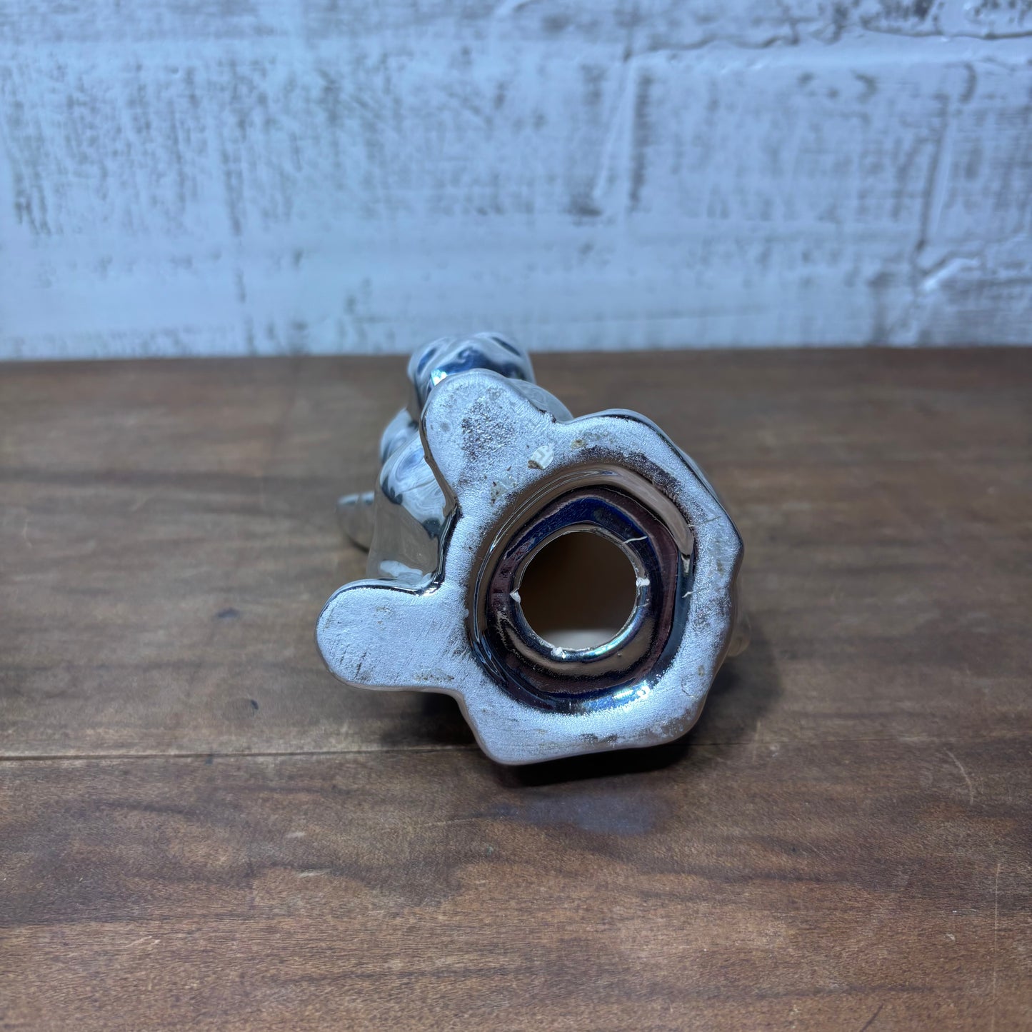 Silver French Bulldog Ceramic Sculpture