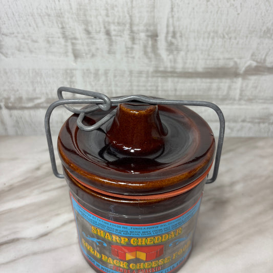 Vintage Brown Glazed Stoneware Cheese Small Crock
