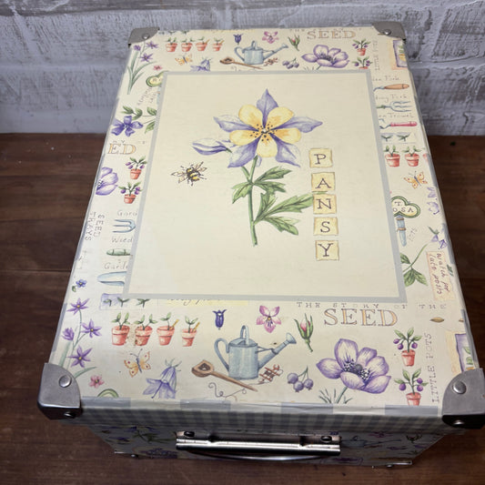 Floral Pattern Keepsake Box W/ Handles