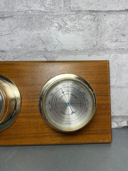 Vintage Springfield Instrument Co. Thermometer, Barometer, And Humidity Meter