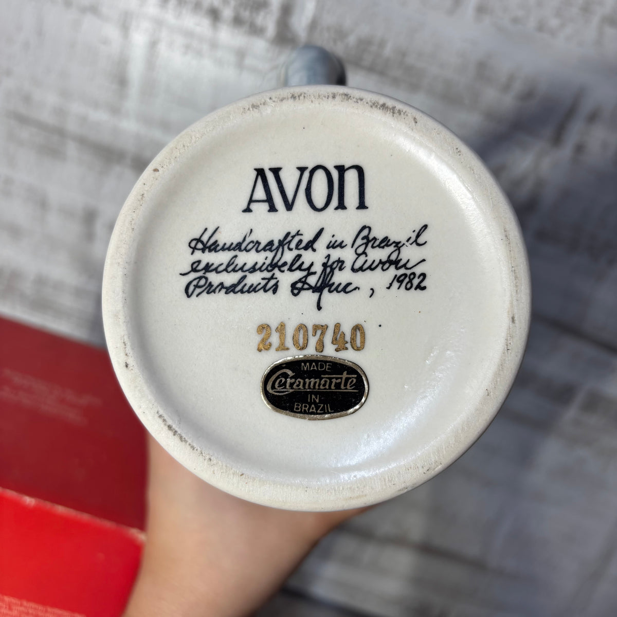 Vintage 1982 Avon Age Of The Iron Horse Ceramic Beer Stein Lid & Box Brazil