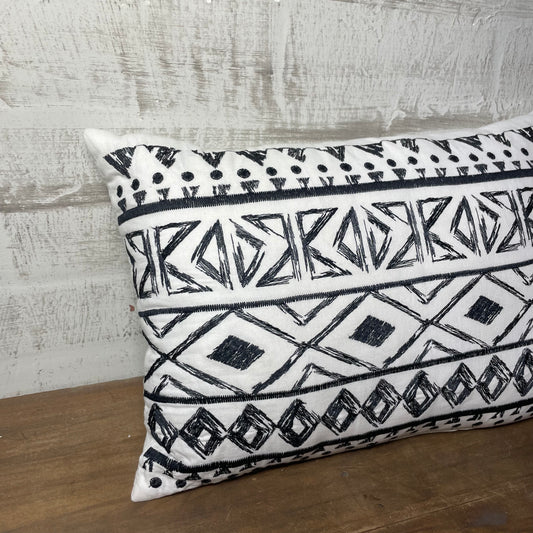 Black & White Geometric Lumbar Pillow