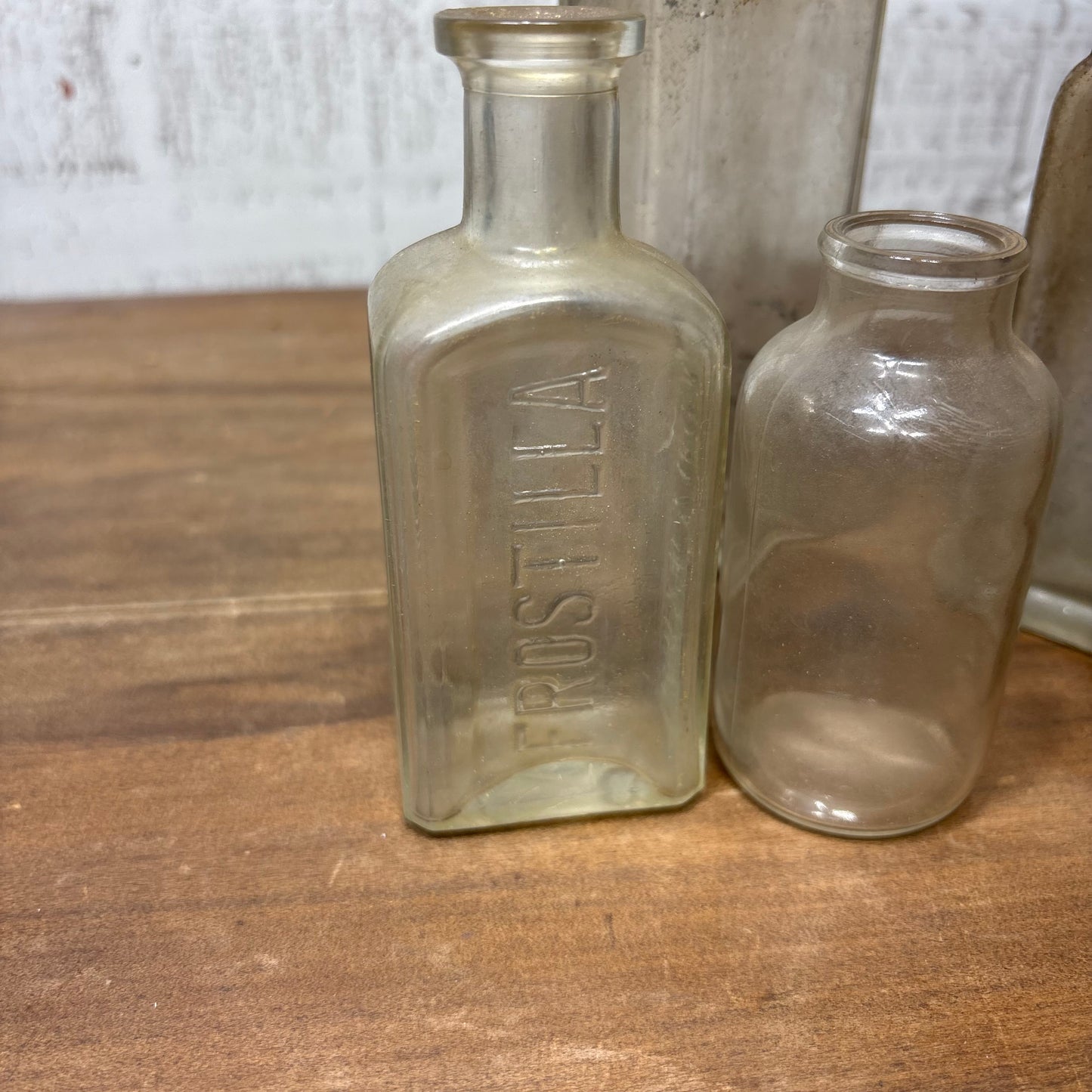Antique Glass Bottle Set Of 5 #3