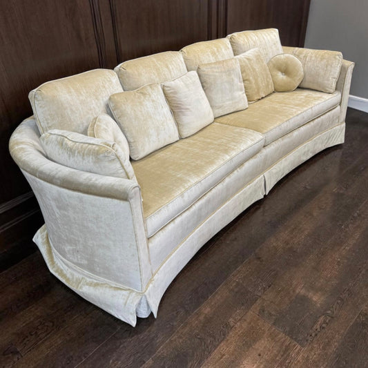 Vintage Mid Century Long Yellow Sofa Couch