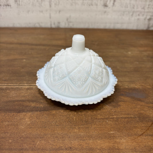 Vintage Westmoreland Milk Glass Butter Dish Thumbelina