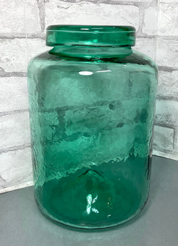 Teal Glass Jar