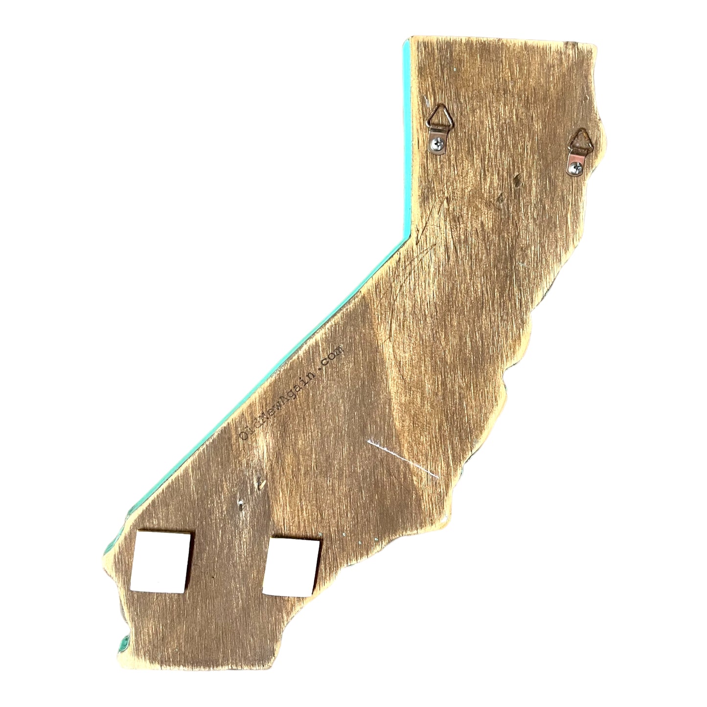 California State Shaped Wood Cut Out W/ Hooks