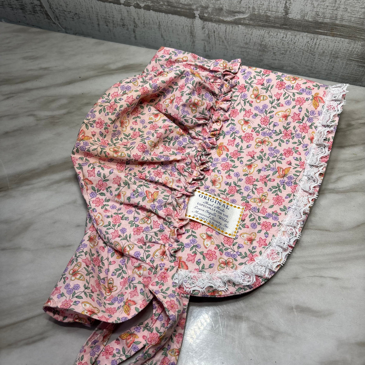 Pink Floral Handmade Bonnet