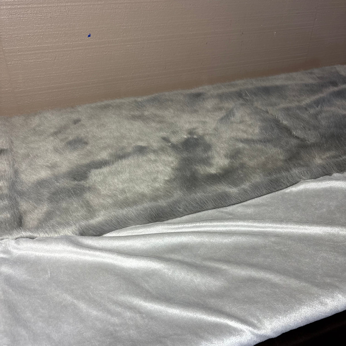 Faux Fur Gray Throw Blanket