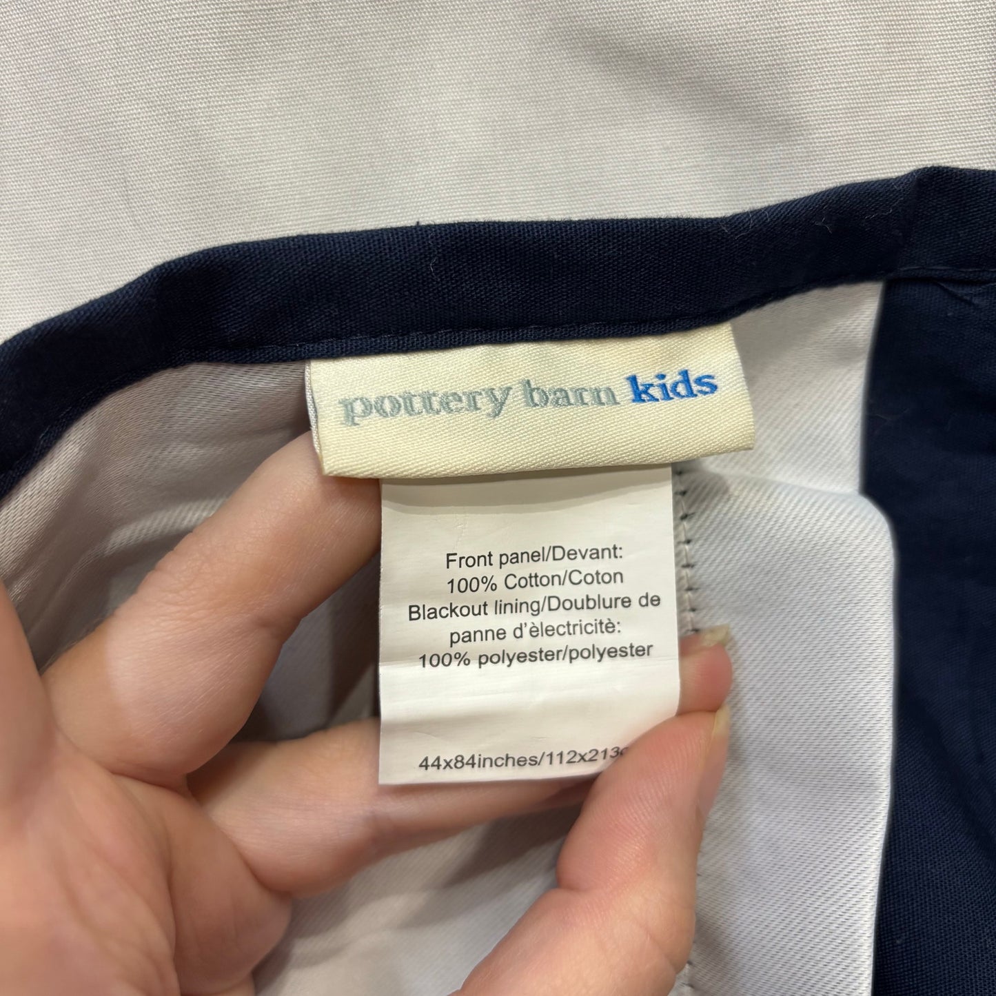 Pottery Barn Rugby Stripe Navy & White Curtain Set Of 4