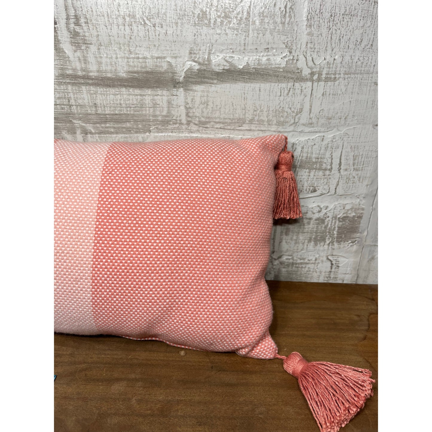 Small Lumbar Pink Striped Pillow