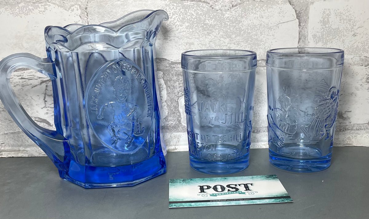 Set of 2 Small Crackle Glass Pitchers – Objects Inanimate