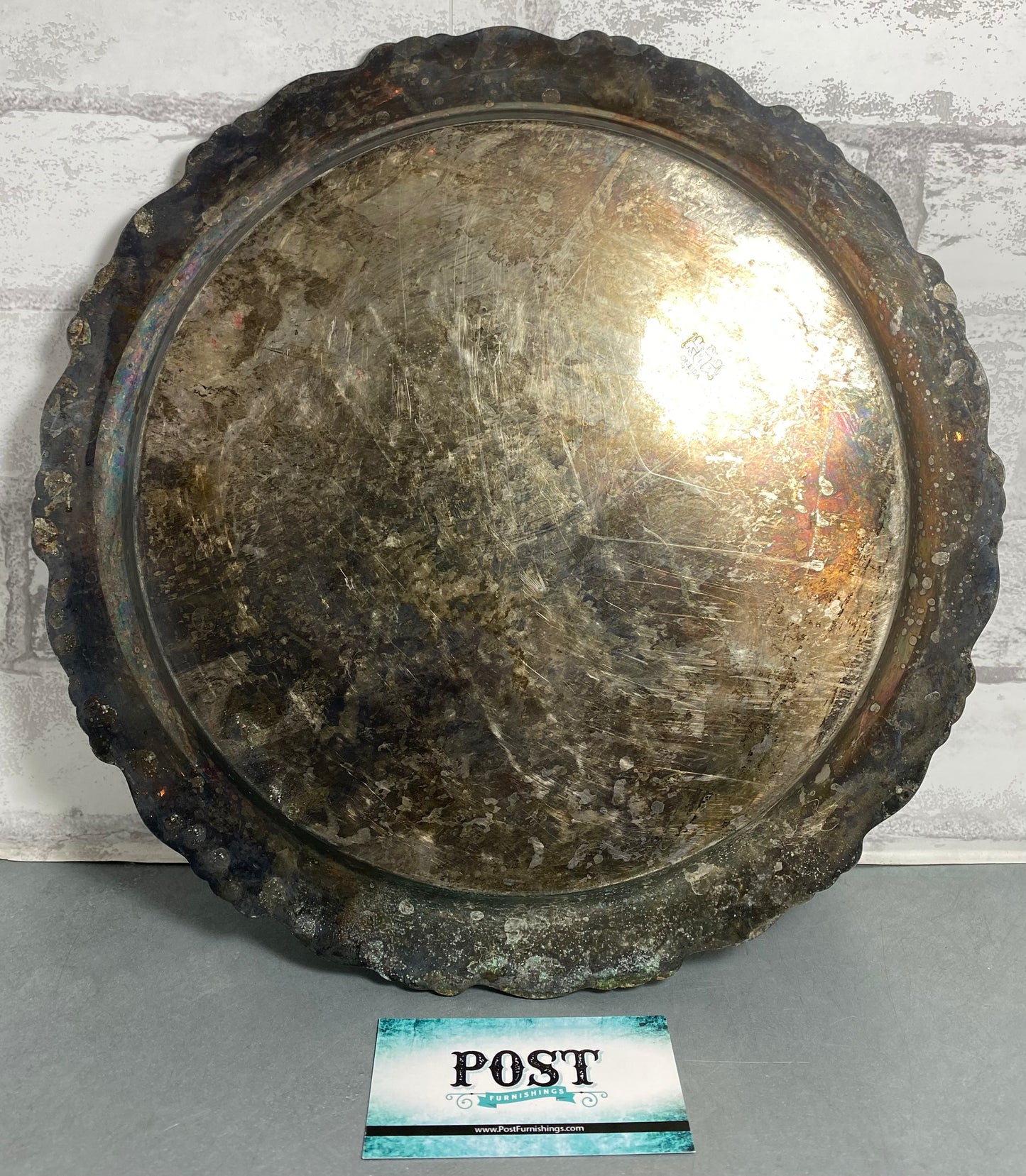 Antique Rustic Metal Tray