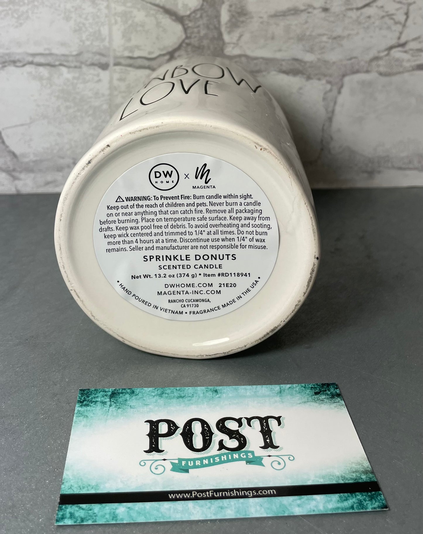 Rae Dunn Rainbow Love Candle