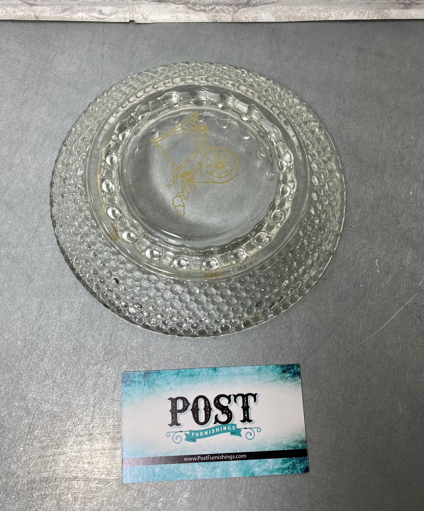 Vintage Crystal Ashtray Mid Century