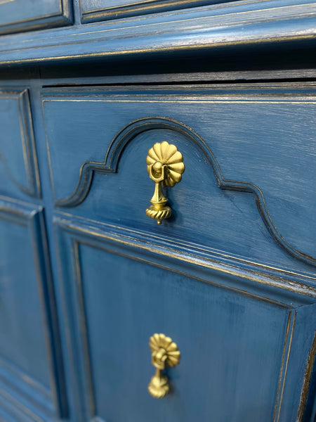 Navy Blue China Hutch