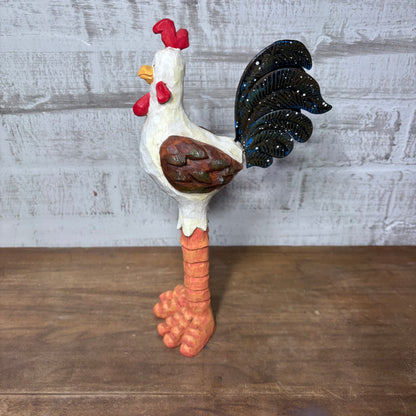 Painted Cartoon Rooster Figurine
