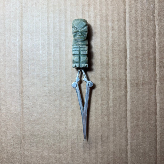 Vintage Onyx Carved Jade Letter Opener