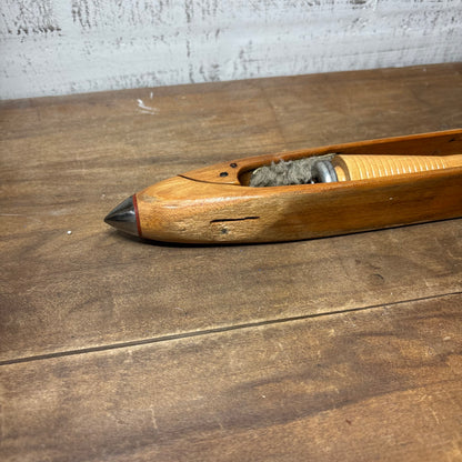 Vintage Wooden Flying Shuttle Weaving Loom Bobbin Holder