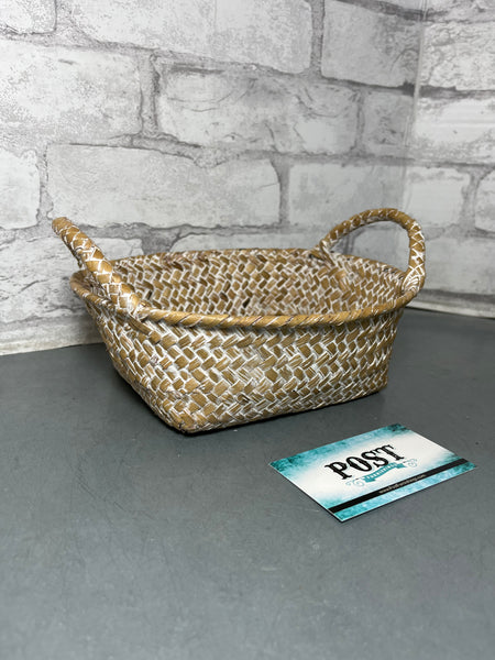 Whitewash Oval Tub Basket