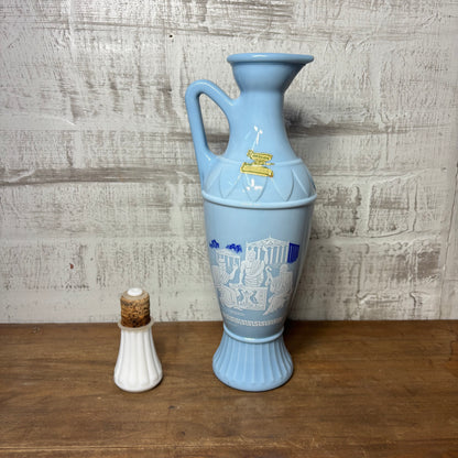 Vintage Blue Jim Bean Greek Decanter Bottle