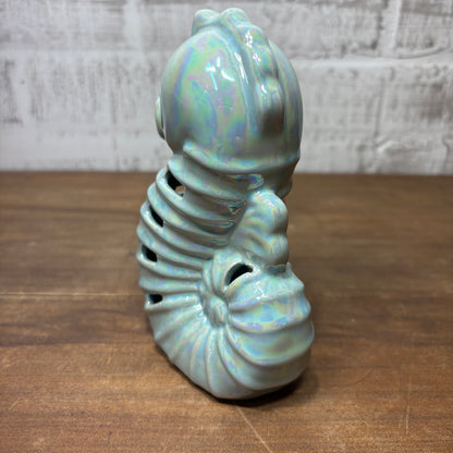 Blue Iridescent Seahorse Ceramic Potpourri Holder