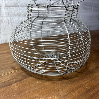 Antique Metal Wire Egg Gathering Basket