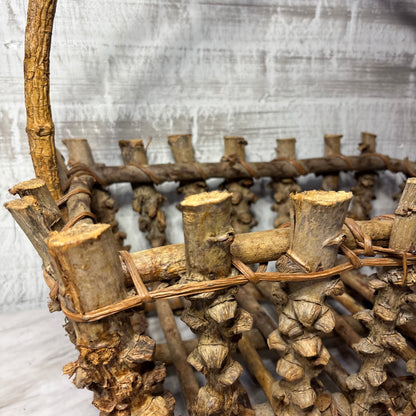 Vintage Adirondack Style Twig Basket