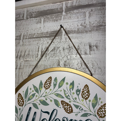 “Welcome Fall” Gold Circular Sign