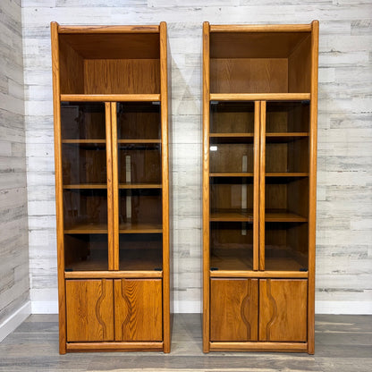 both cabinets, glass doors closed