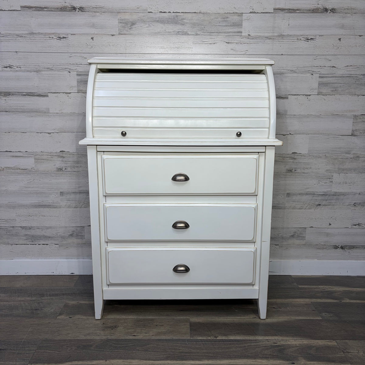 Refinished white roll top desk — photo 1