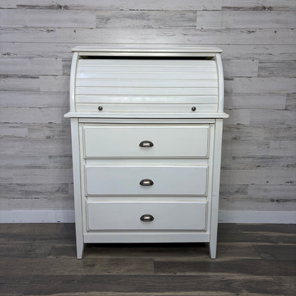 Refinished white roll top desk — photo 1